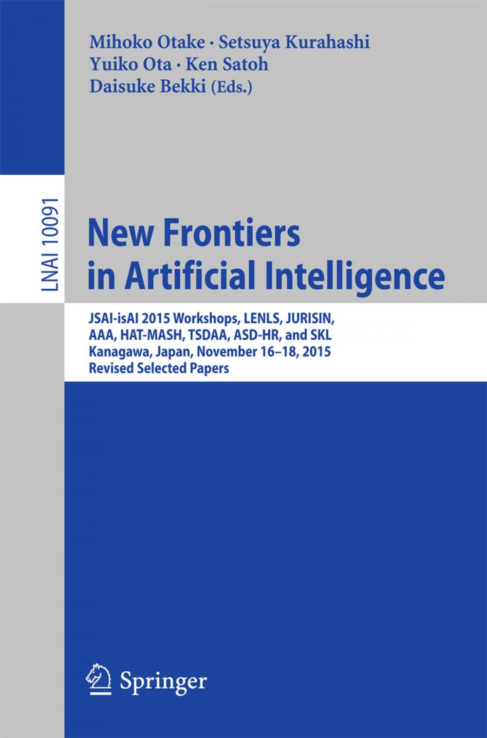 Big bigCover of New Frontiers in Artificial Intelligence