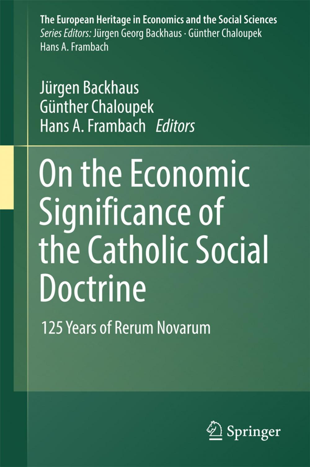 Big bigCover of On the Economic Significance of the Catholic Social Doctrine