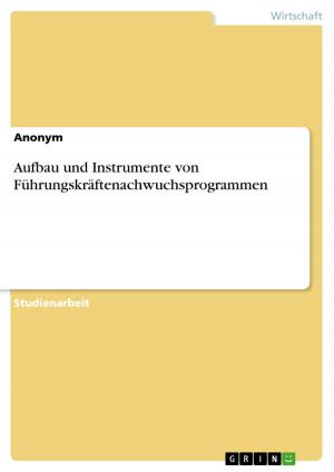 Cover of the book Aufbau und Instrumente von Führungskräftenachwuchsprogrammen by Wendt-Dieter Frhr. von Gemmingen