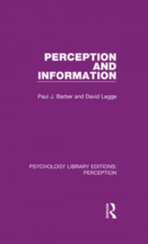 Cover of the book Perception and Information by Paul J. Barber, David Legge, Taylor and Francis