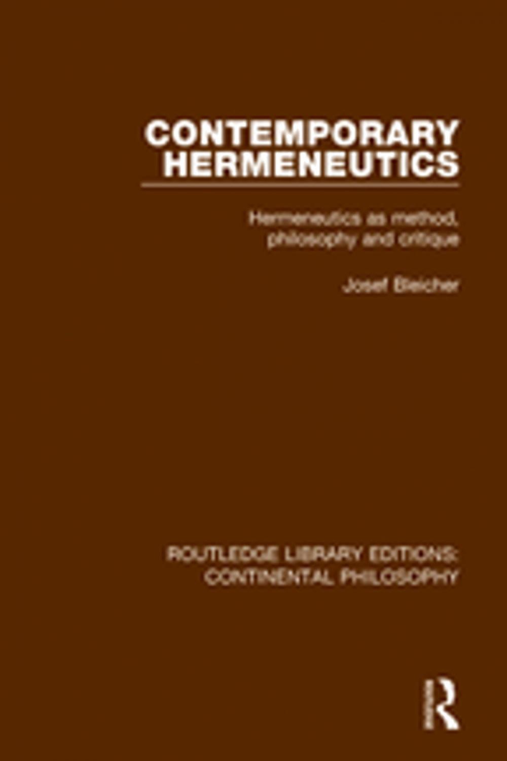 Big bigCover of Contemporary Hermeneutics