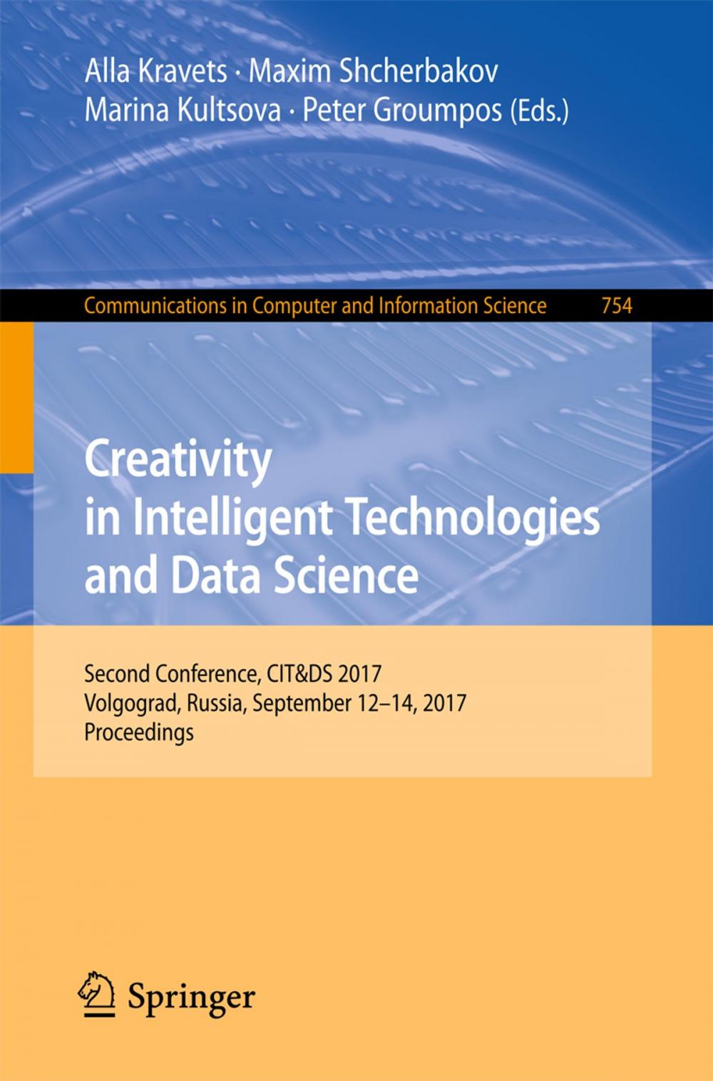 Big bigCover of Creativity in Intelligent Technologies and Data Science