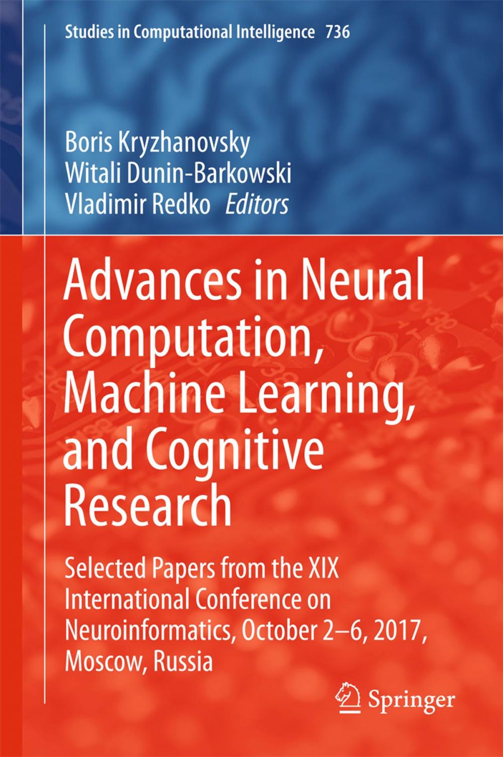 Big bigCover of Advances in Neural Computation, Machine Learning, and Cognitive Research