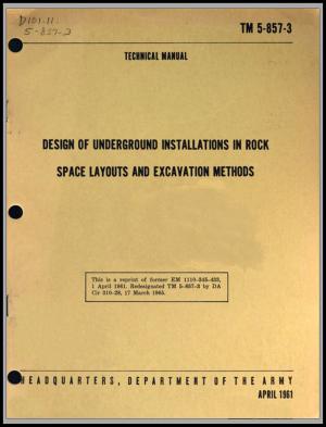 Cover of the book DESIGN OF UNDERGROUND INSTALLATIONS IN ROCK by U.S. War Department