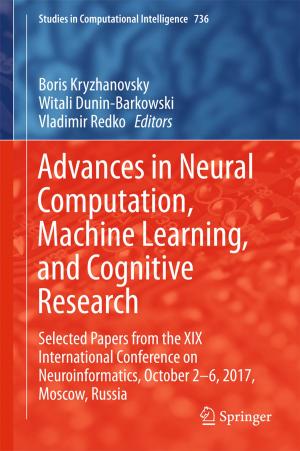 Cover of the book Advances in Neural Computation, Machine Learning, and Cognitive Research by C.E. Sandy Thomas