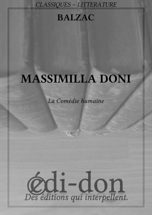 Cover of the book Massimilla Doni by Balzac, Edi-don