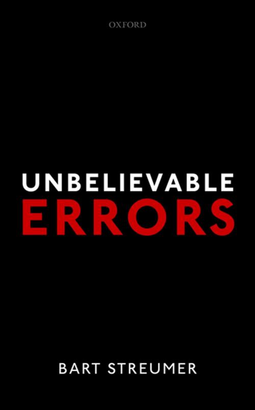 Cover of the book Unbelievable Errors by Bart Streumer, OUP Oxford