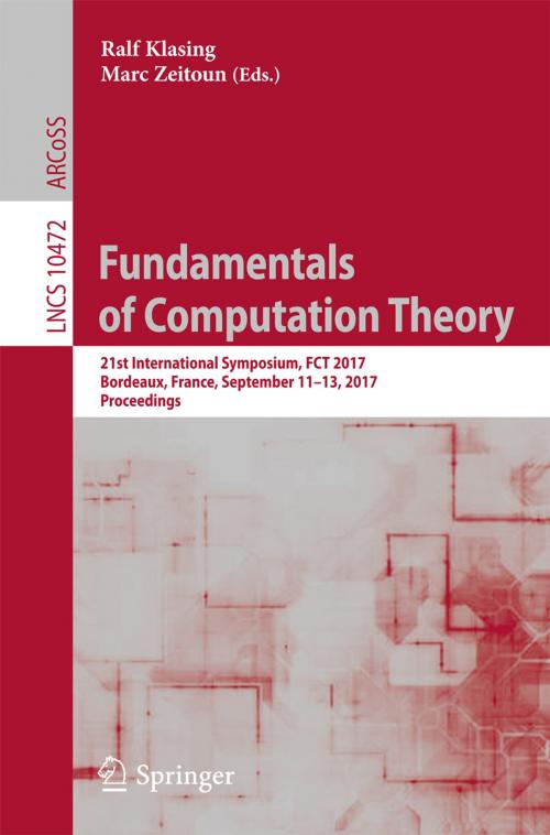 Cover of the book Fundamentals of Computation Theory by , Springer Berlin Heidelberg