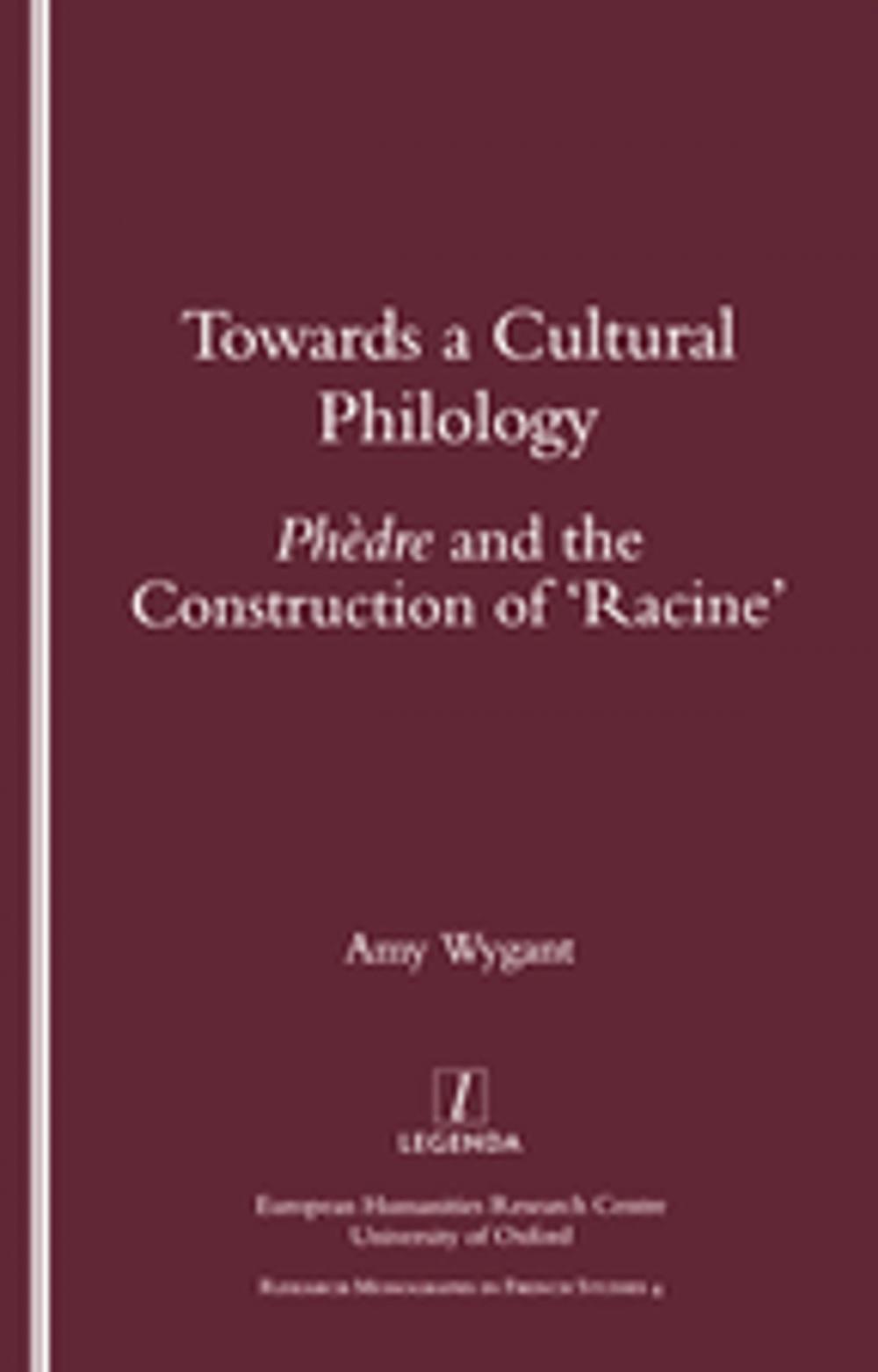 Big bigCover of Towards a Cultural Philology