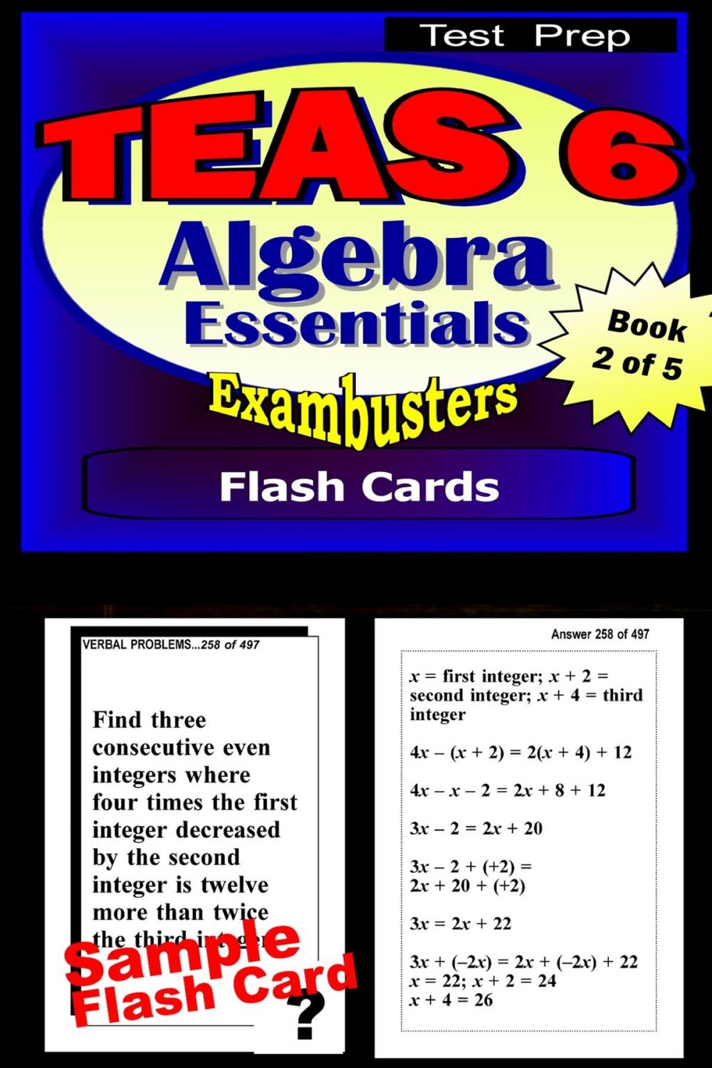 Big bigCover of TEAS 6 Test Prep Algebra Review--Exambusters Flash Cards--Workbook 2 of 5