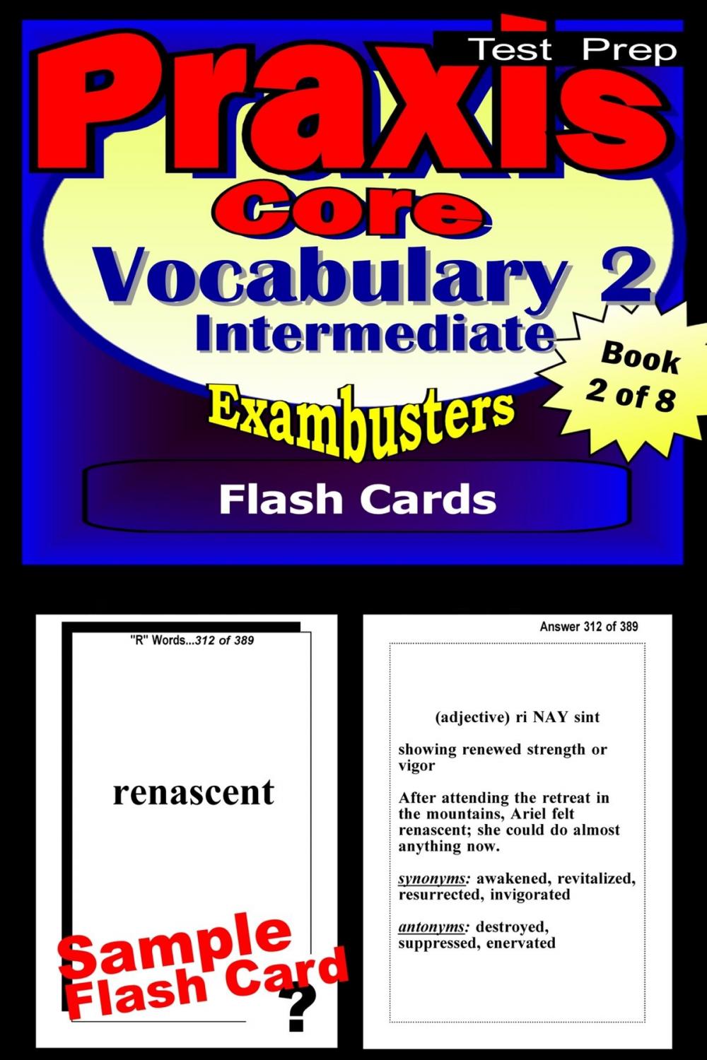 Big bigCover of PRAXIS Core Test Prep Intermediate Vocabulary 2 Review--Exambusters Flash Cards--Workbook 2 of 8