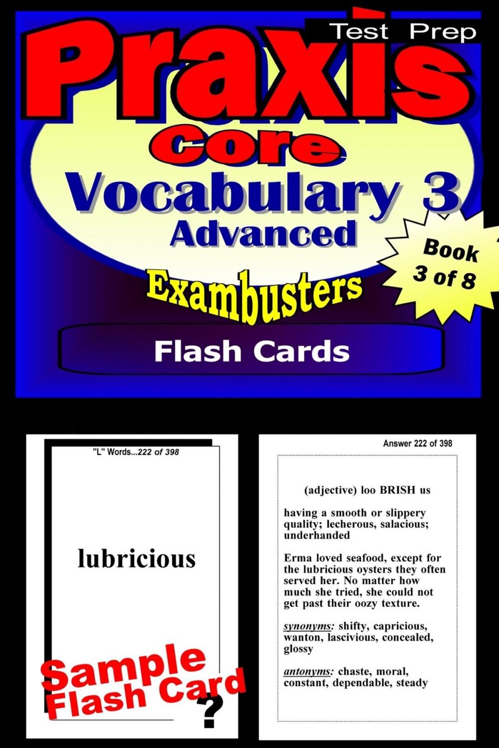 Big bigCover of PRAXIS Core Test Prep Advanced Vocabulary 3 Review--Exambusters Flash Cards--Workbook 3 of 8