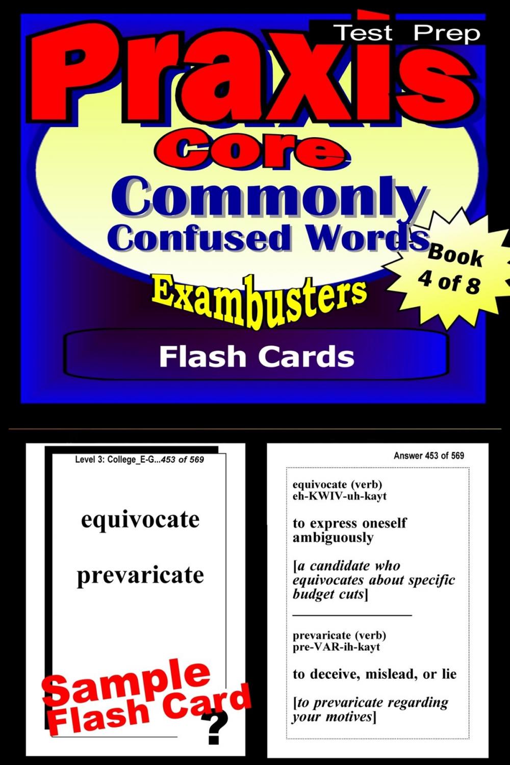 Big bigCover of PRAXIS Core Test Prep Commonly Confused Words Review--Exambusters Flash Cards--Workbook 4 of 8