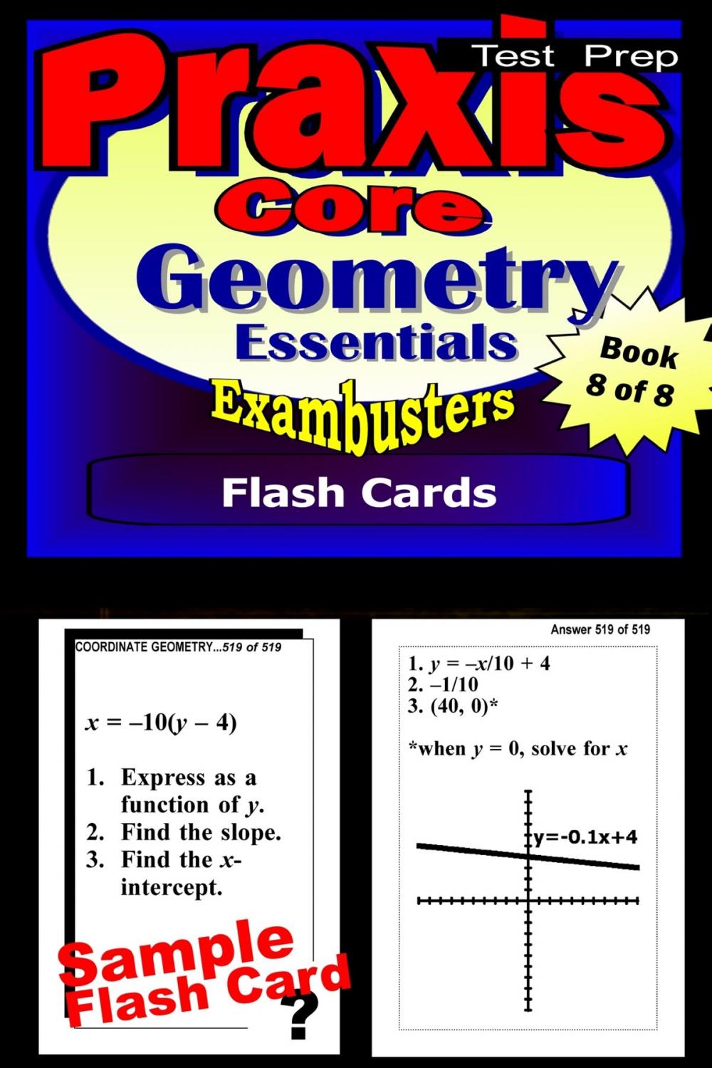 Big bigCover of PRAXIS Core Test Prep Geometry Review--Exambusters Flash Cards--Workbook 8 of 8