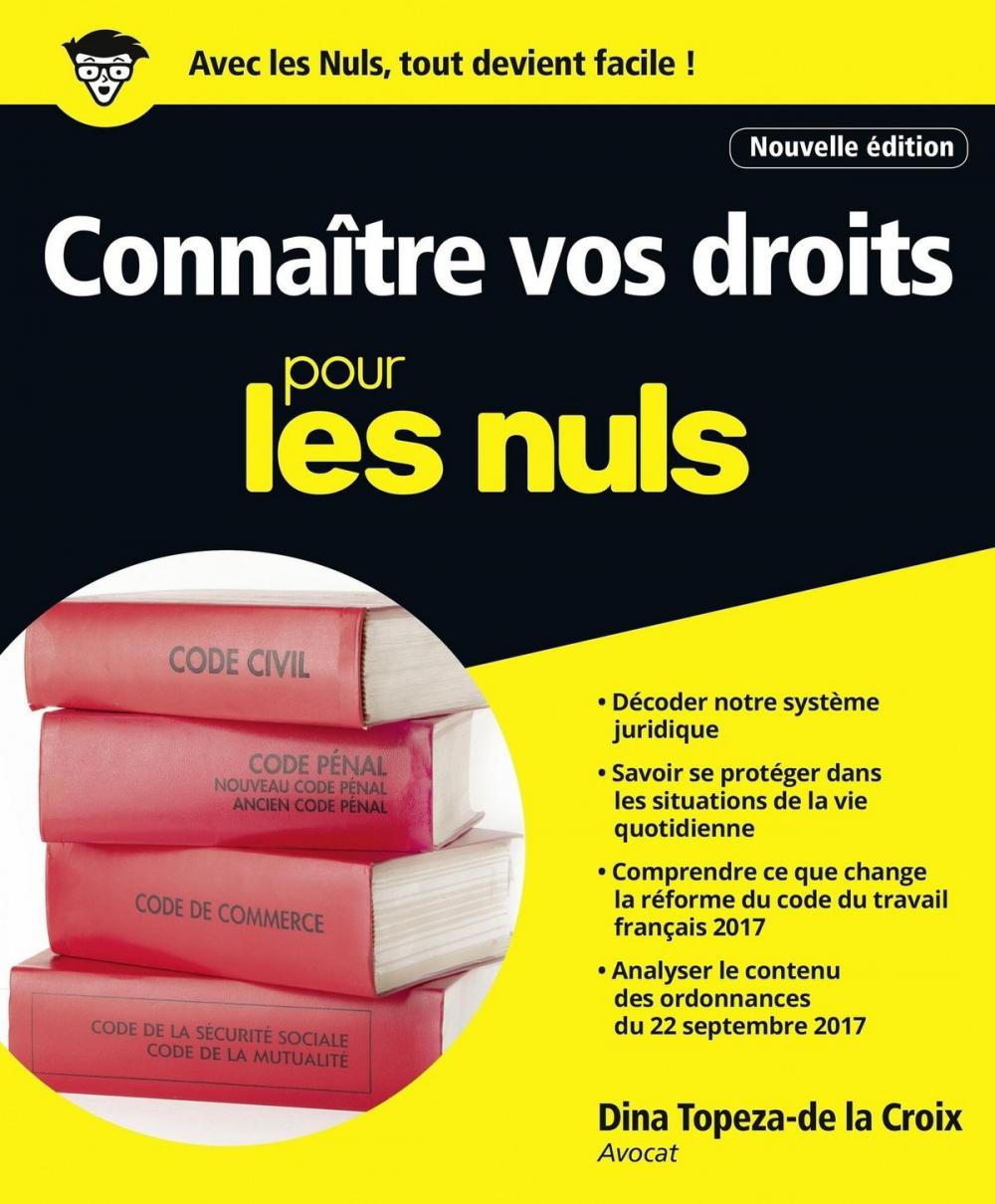 Big bigCover of Connaître vos droits pour les Nuls grand format