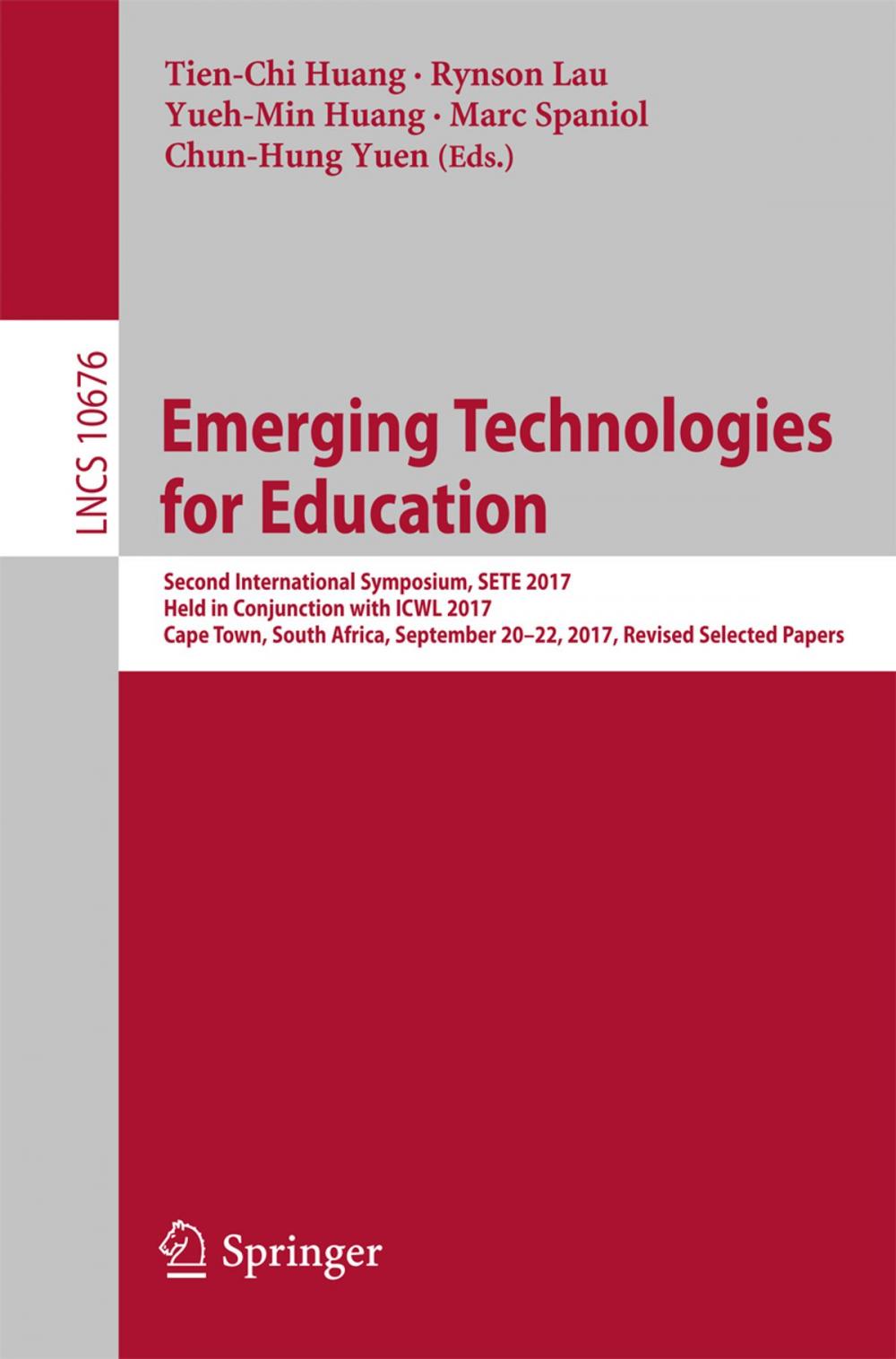 Big bigCover of Emerging Technologies for Education