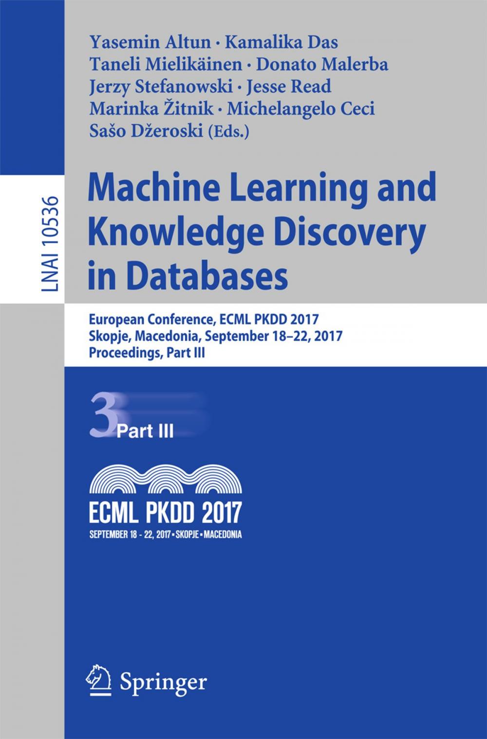 Big bigCover of Machine Learning and Knowledge Discovery in Databases