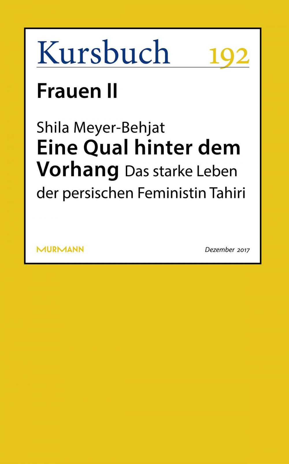 Big bigCover of Eine Qual hinter dem Vorhang