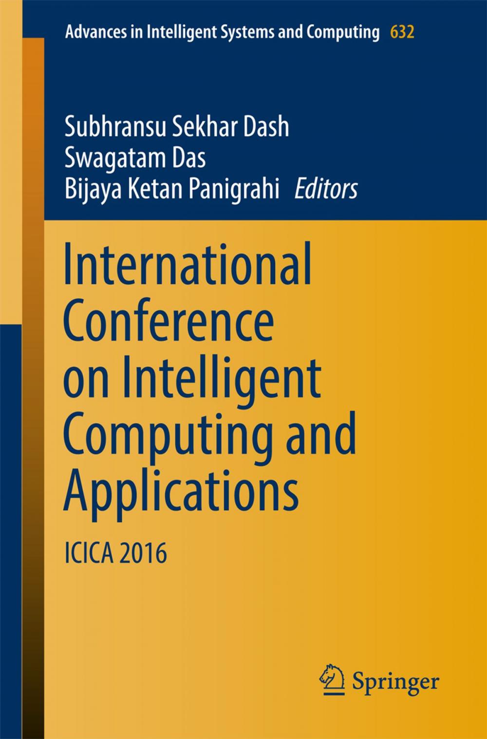 Big bigCover of International Conference on Intelligent Computing and Applications