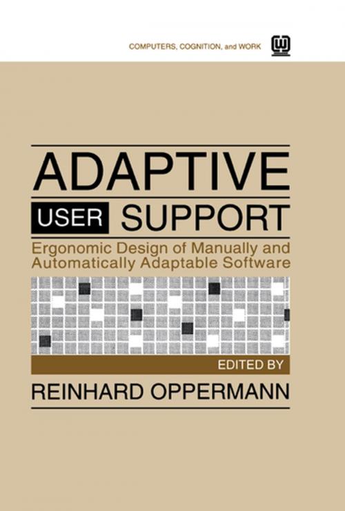 Cover of the book Adaptive User Support by , CRC Press