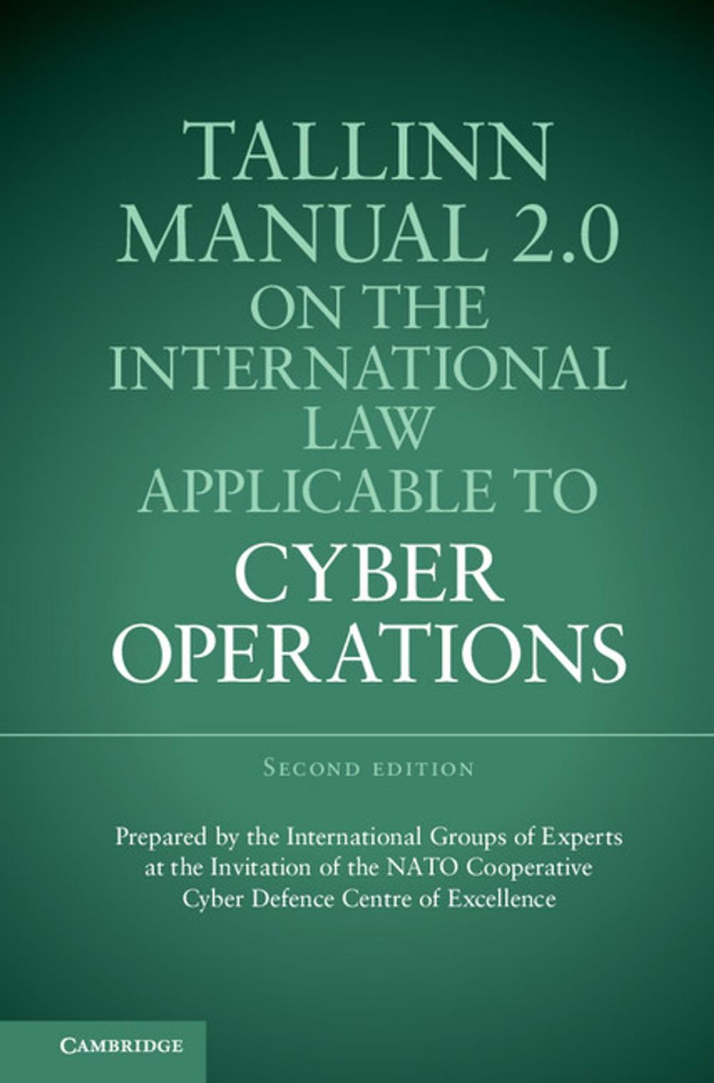 Big bigCover of Tallinn Manual 2.0 on the International Law Applicable to Cyber Operations