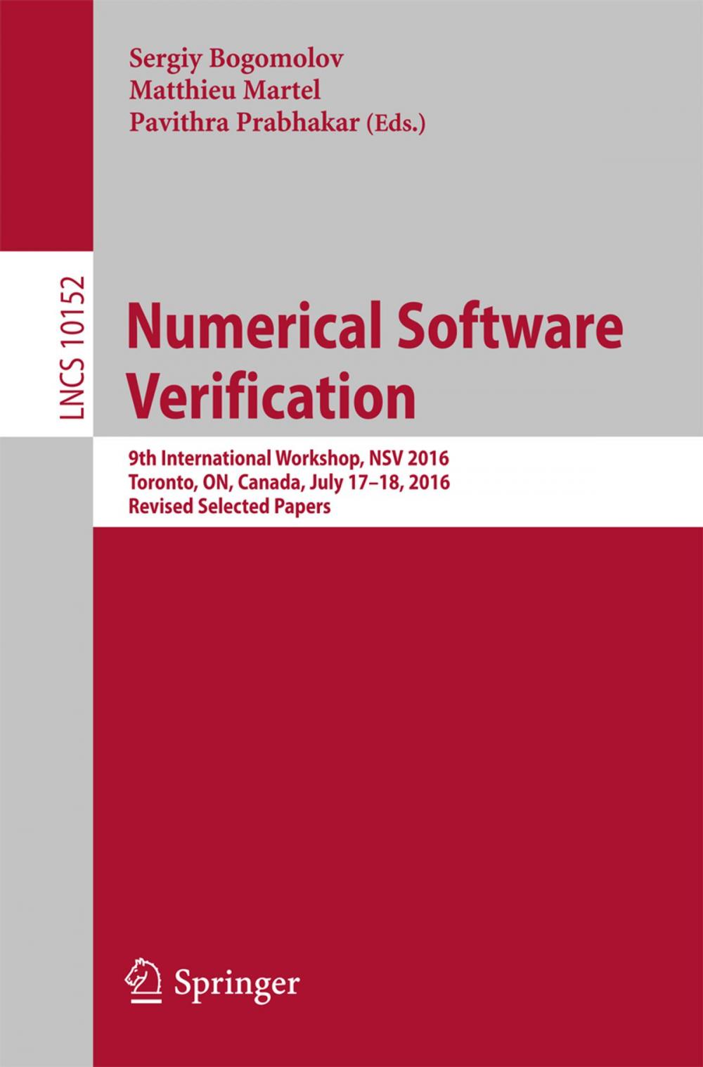 Big bigCover of Numerical Software Verification