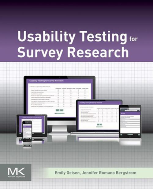 Cover of the book Usability Testing for Survey Research by Emily Geisen, Jennifer Romano Bergstrom, Elsevier Science