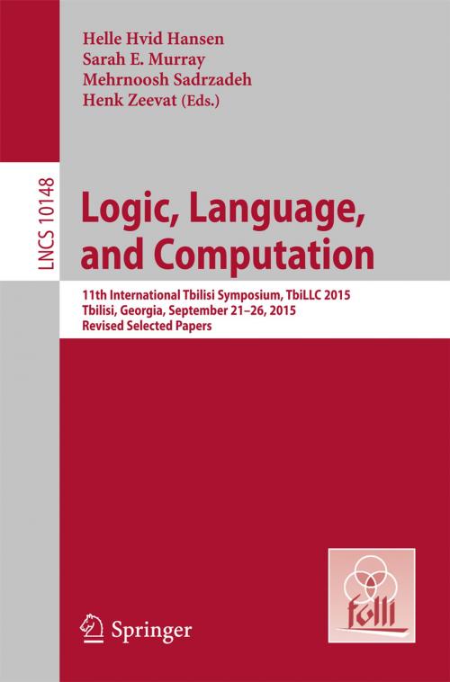 Cover of the book Logic, Language, and Computation by , Springer Berlin Heidelberg