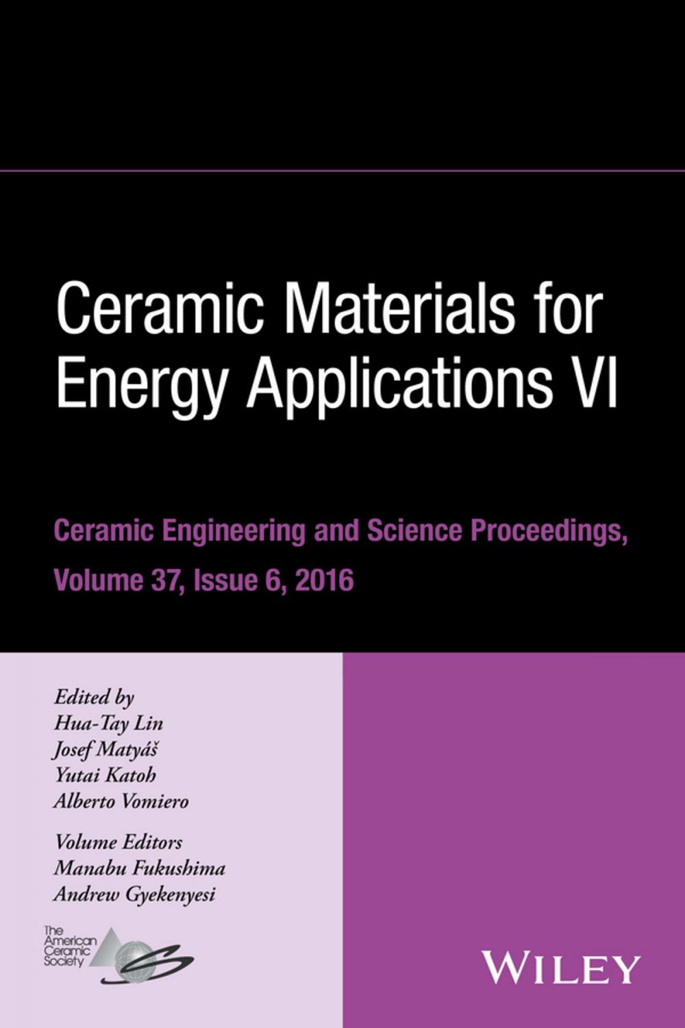 Big bigCover of Ceramic Materials for Energy Applications VI