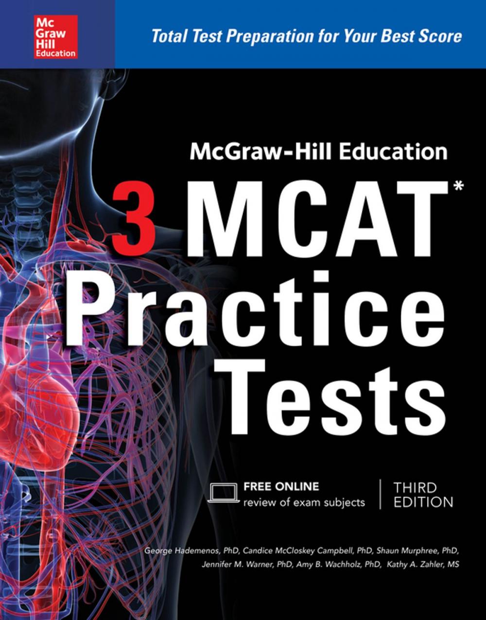 Big bigCover of McGraw-Hill Education 3 MCAT Practice Tests, Third Edition