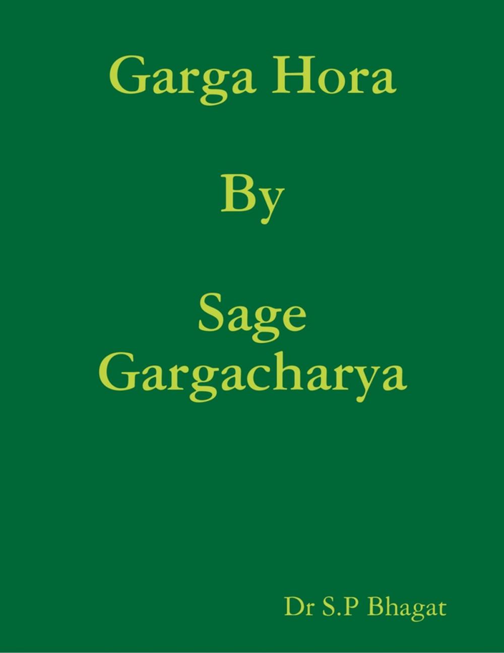 Big bigCover of Garga Hora By Sage Gargacharya