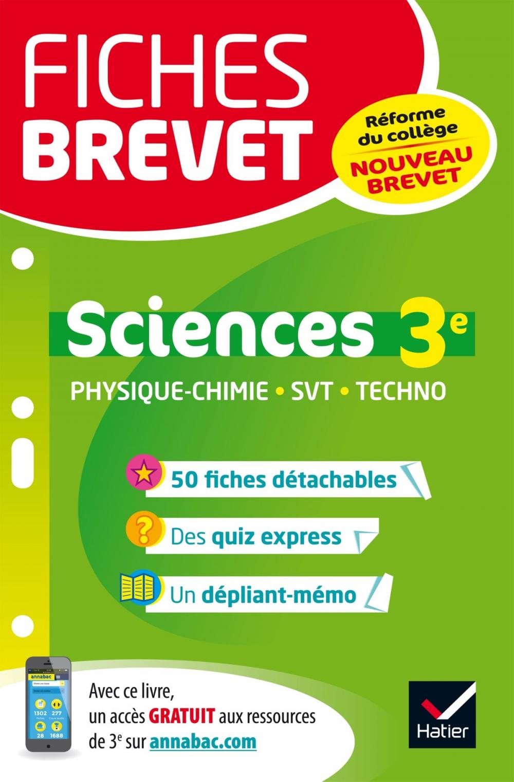 Big bigCover of Fiches brevet Physique-chimie SVT Technologie 3e