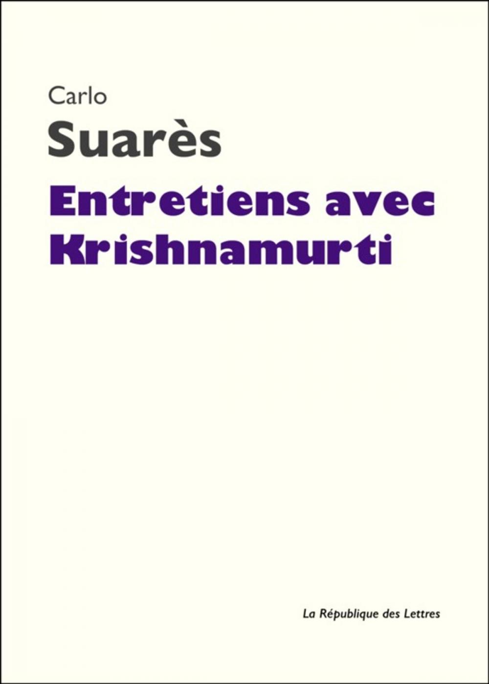 Big bigCover of Entretiens avec Krishnamurti