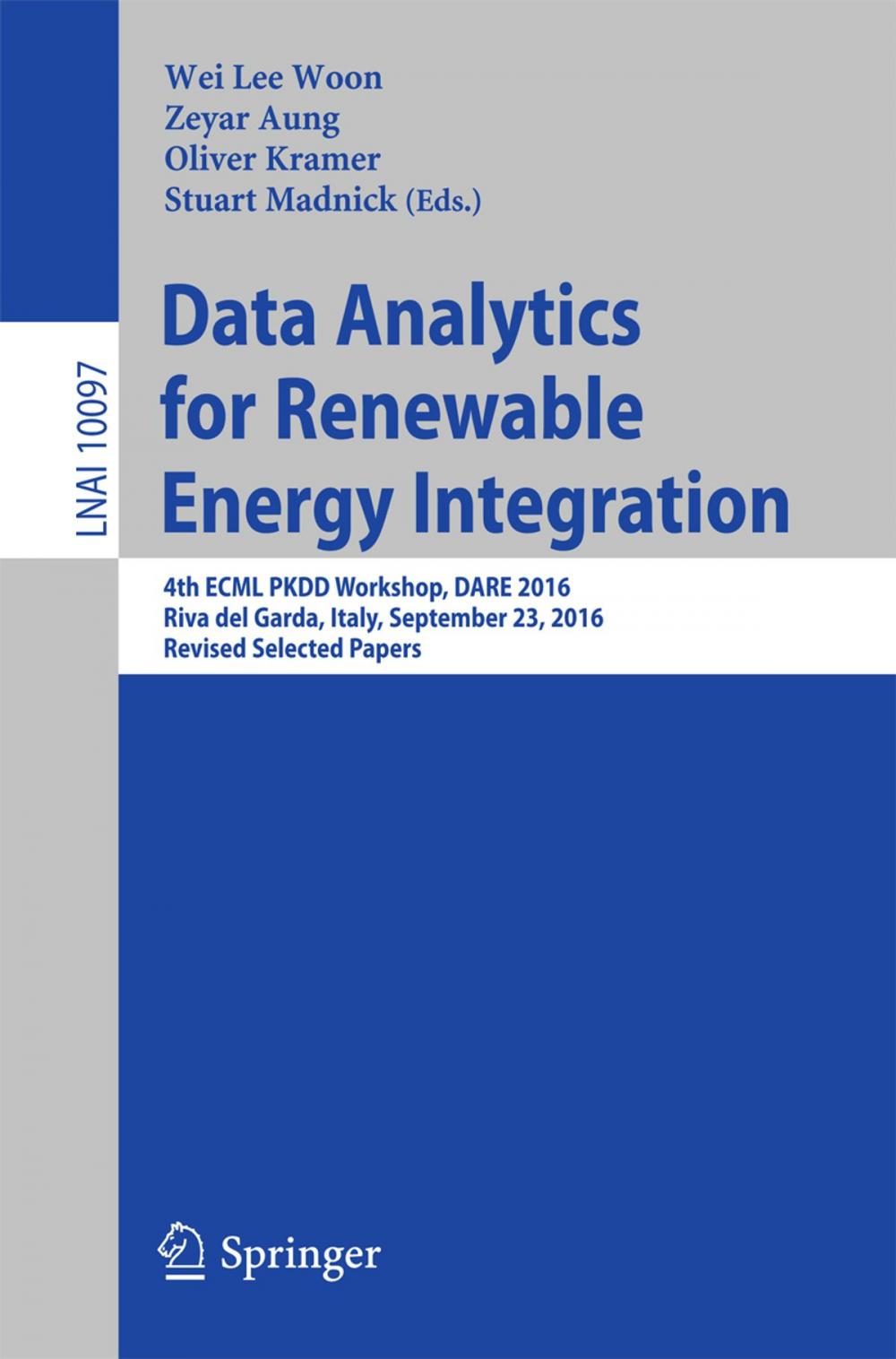 Big bigCover of Data Analytics for Renewable Energy Integration