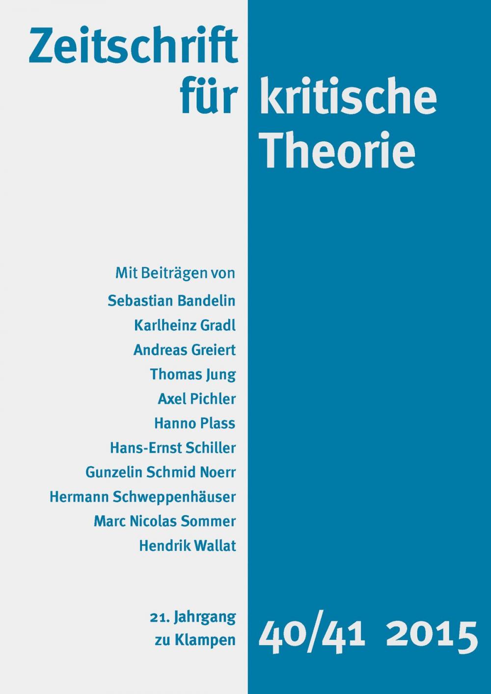 Big bigCover of Zeitschrift für kritische Theorie