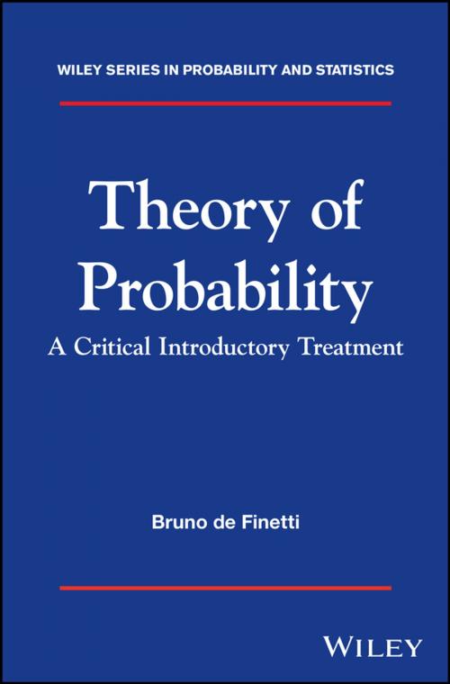 Cover of the book Theory of Probability by Bruno de Finetti, Wiley