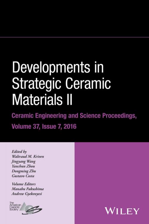 Cover of the book Developments in Strategic Ceramic Materials II by Manabu Fukushima, Andrew Gyekenyesi, Wiley