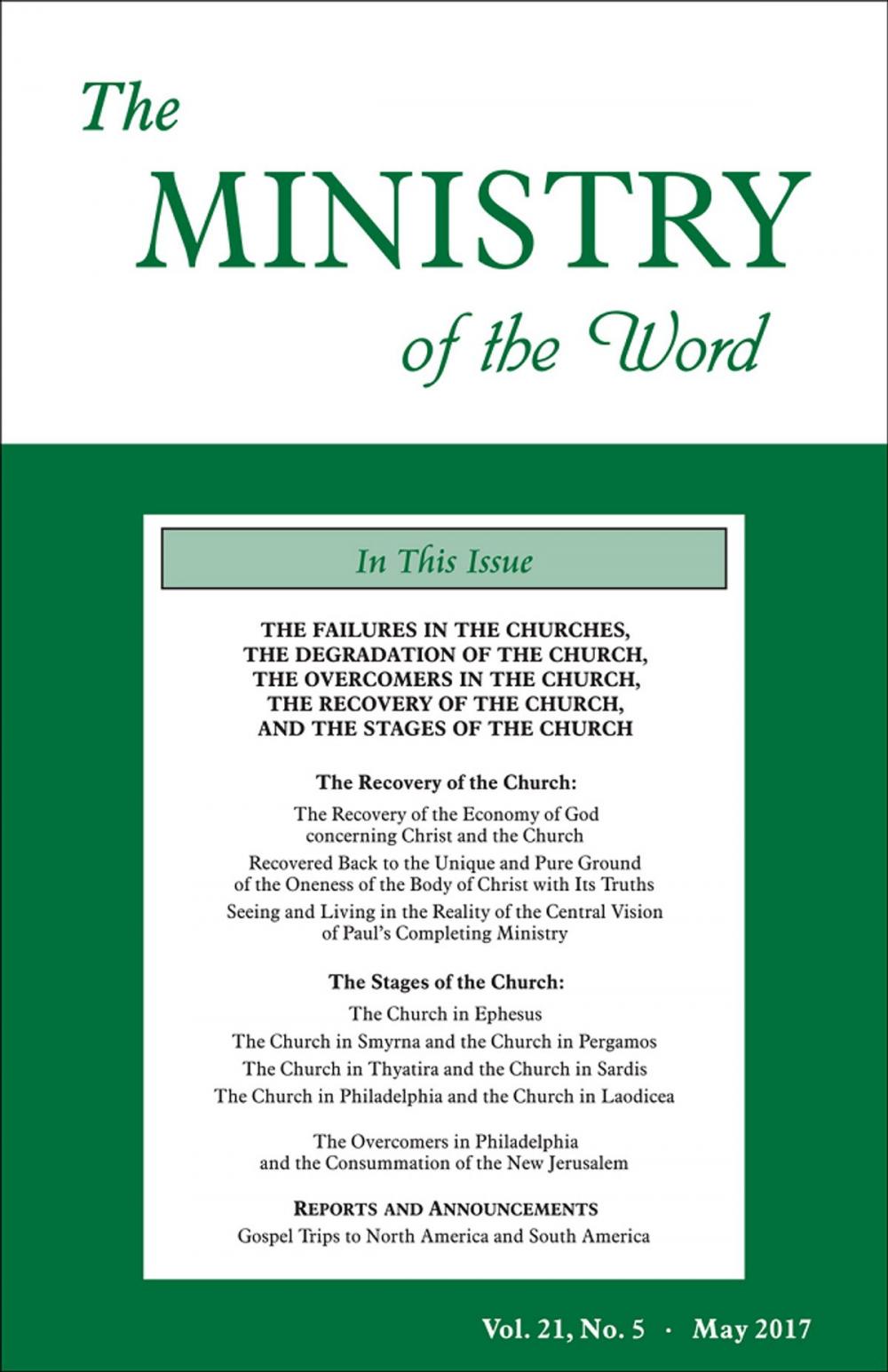 Big bigCover of The Ministry of the Word, Vol. 21, No. 5