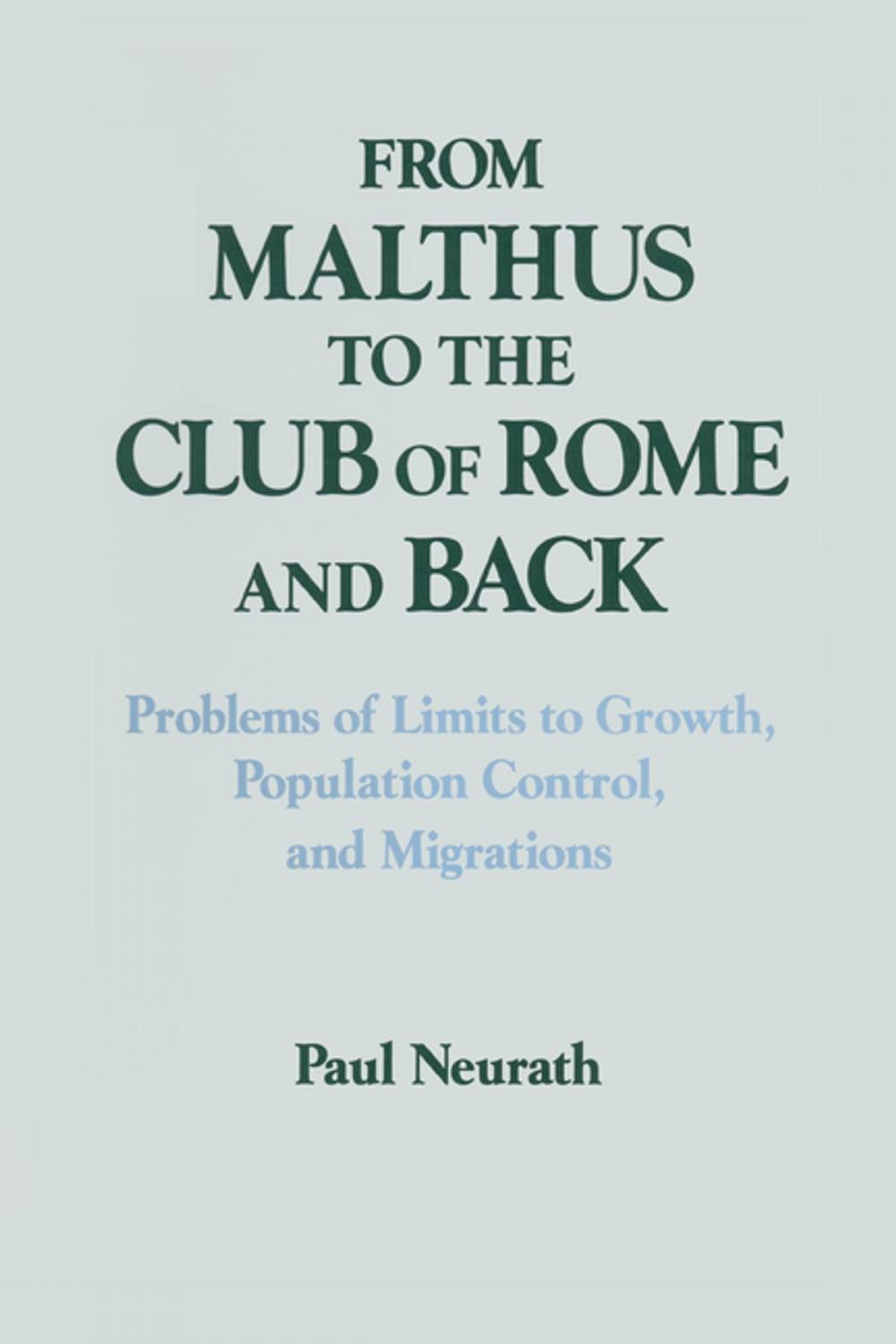 Big bigCover of From Malthus to the Club of Rome and Back