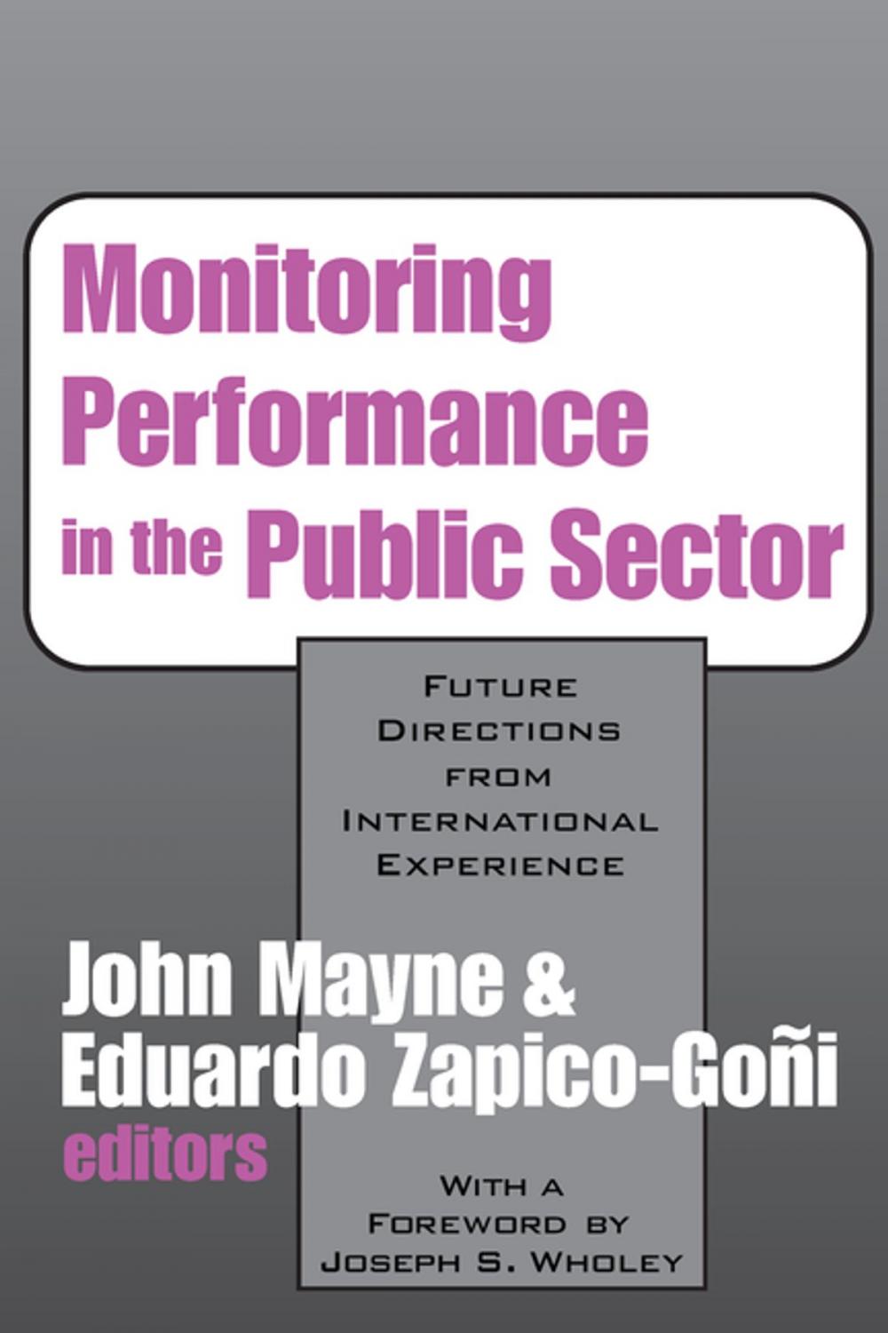 Big bigCover of Monitoring Performance in the Public Sector