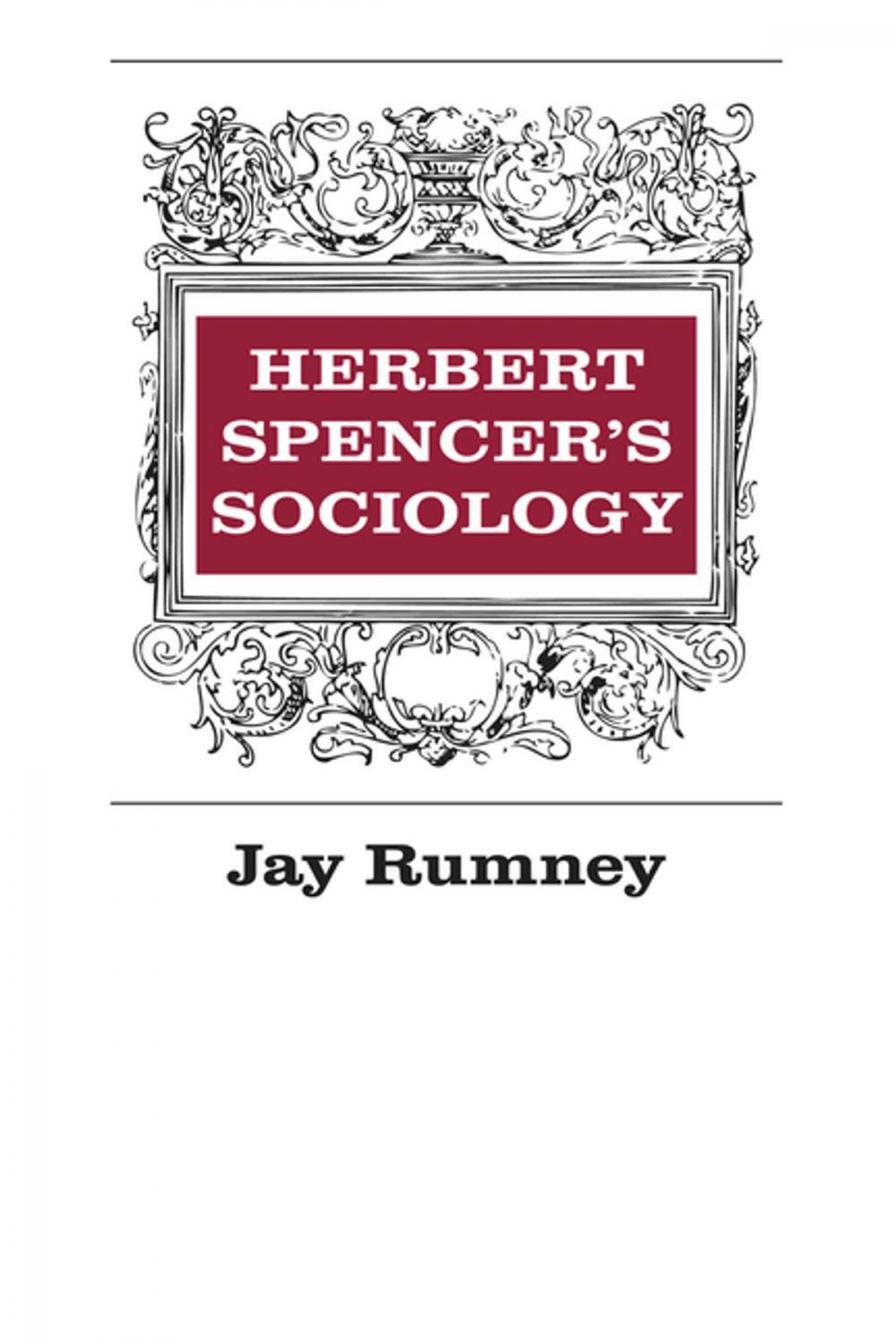 Big bigCover of Herbert Spencer's Sociology