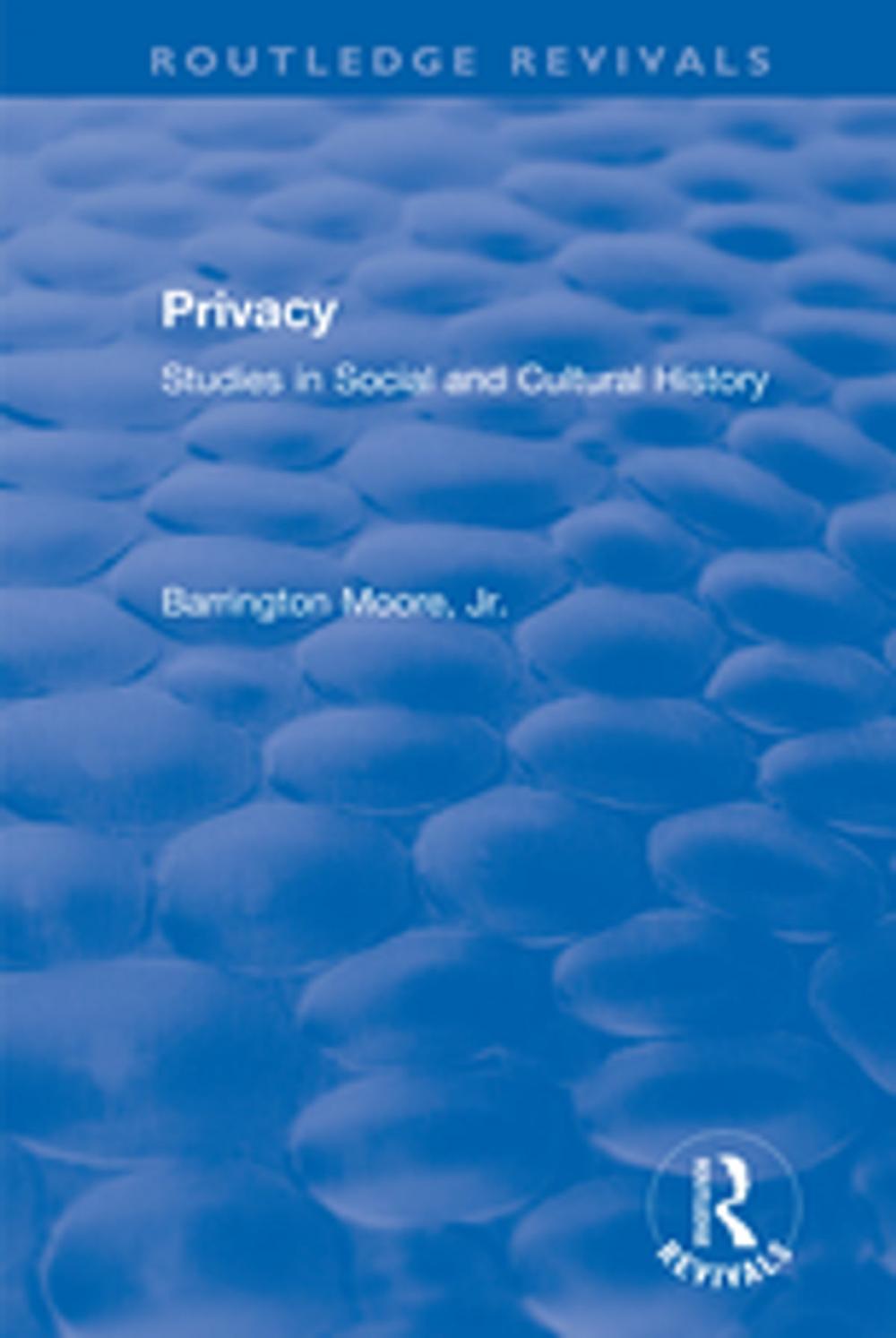 Big bigCover of Privacy: Studies in Social and Cultural History