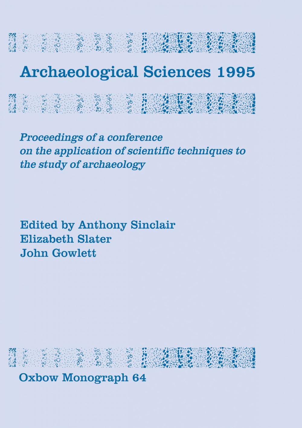 Big bigCover of Archaeological Sciences 1995