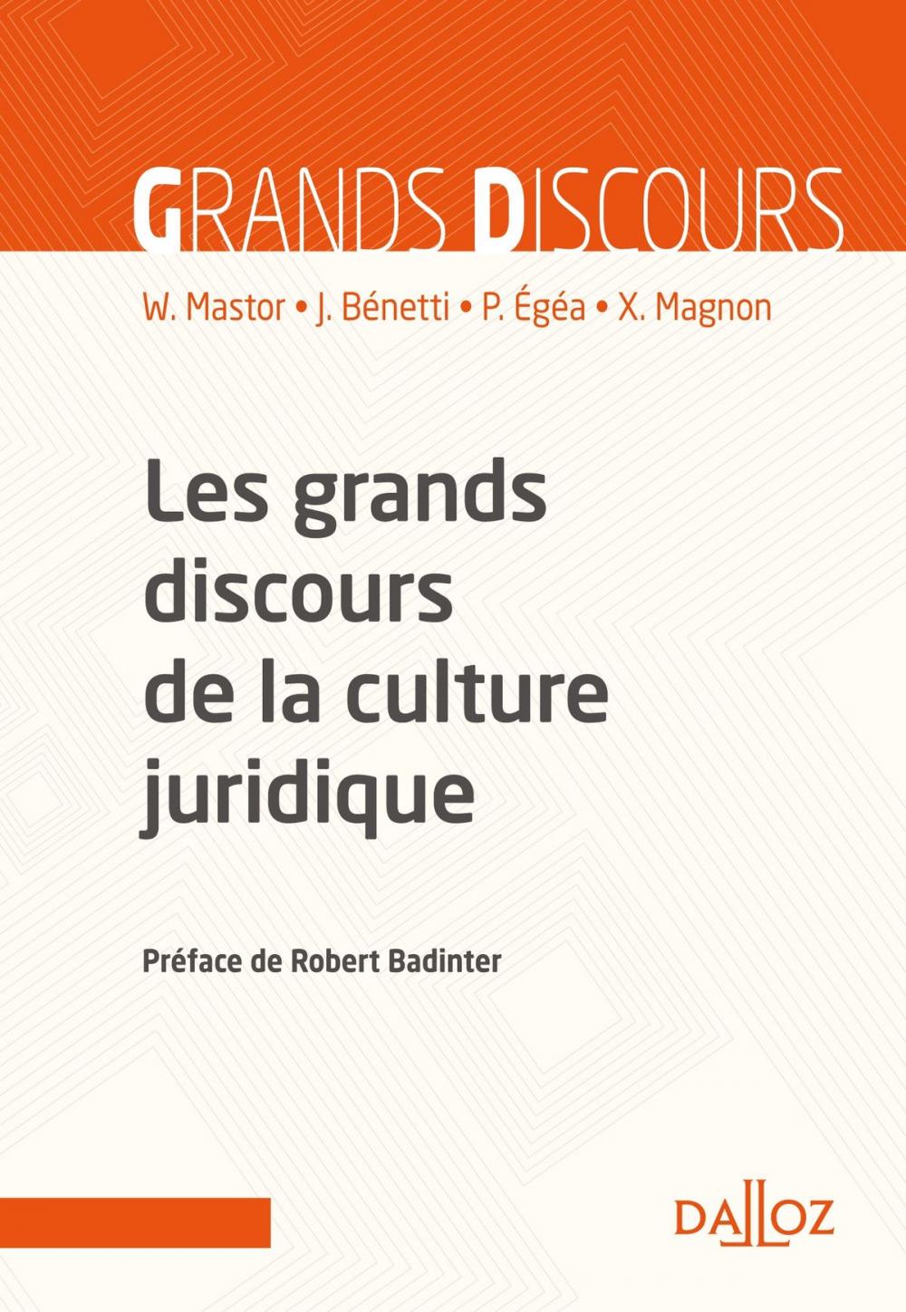 Big bigCover of Les grands discours de la culture juridique