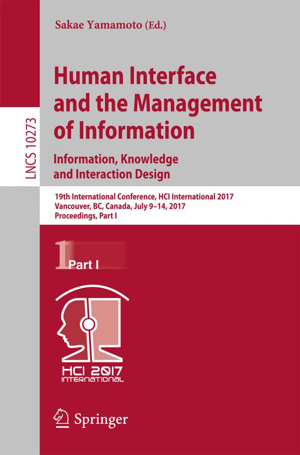 Big bigCover of Human Interface and the Management of Information: Information, Knowledge and Interaction Design