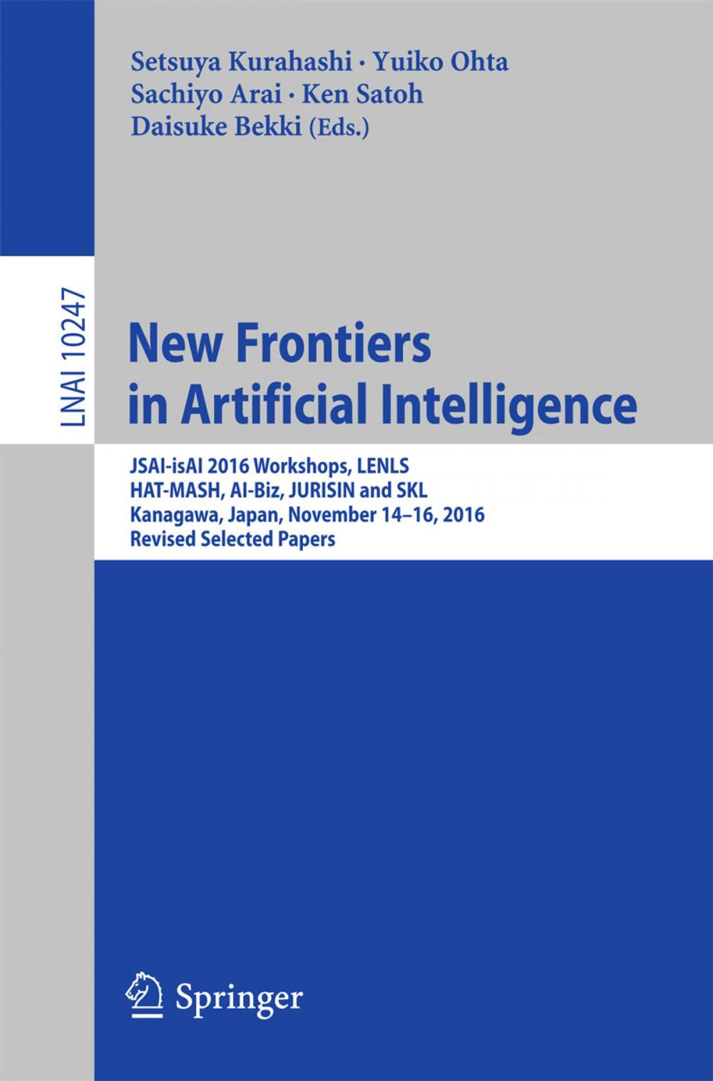 Big bigCover of New Frontiers in Artificial Intelligence