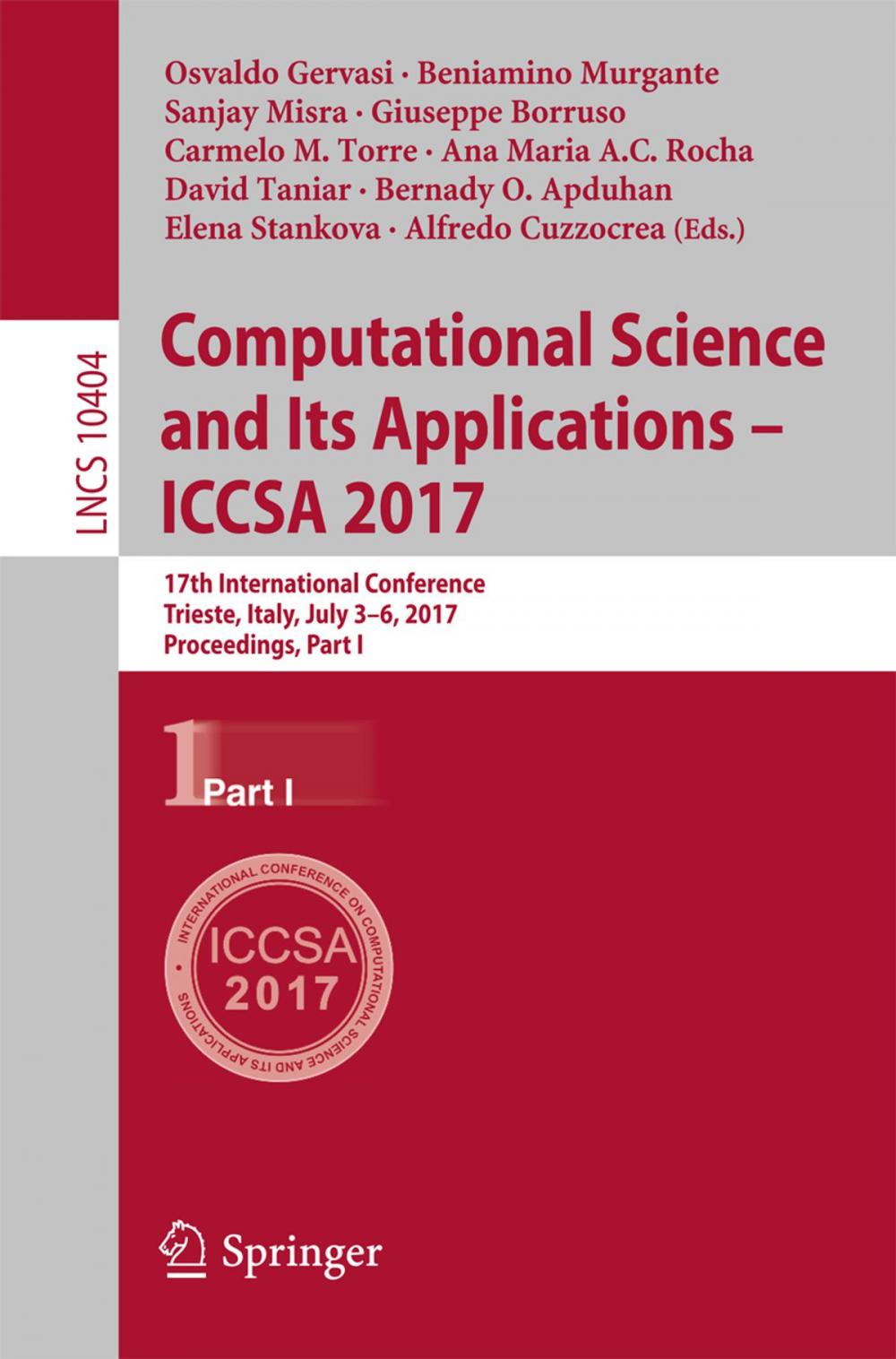 Big bigCover of Computational Science and Its Applications – ICCSA 2017