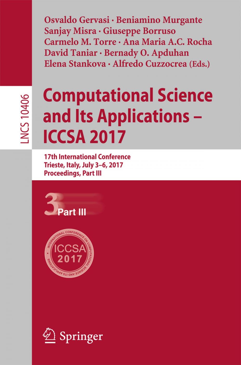 Big bigCover of Computational Science and Its Applications – ICCSA 2017