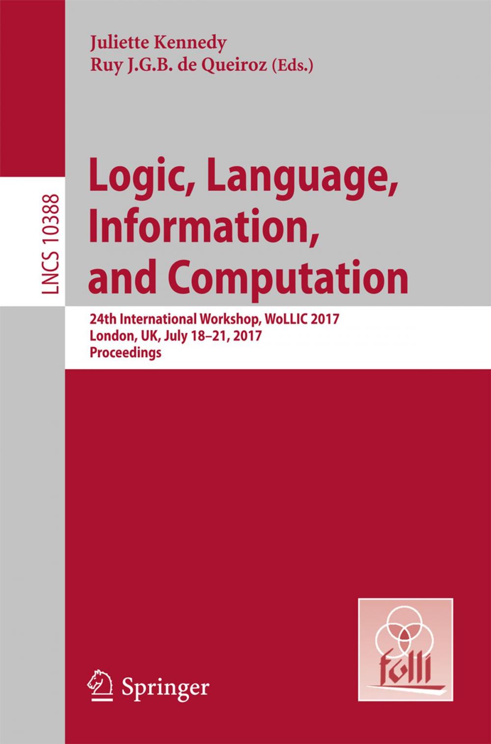 Big bigCover of Logic, Language, Information, and Computation