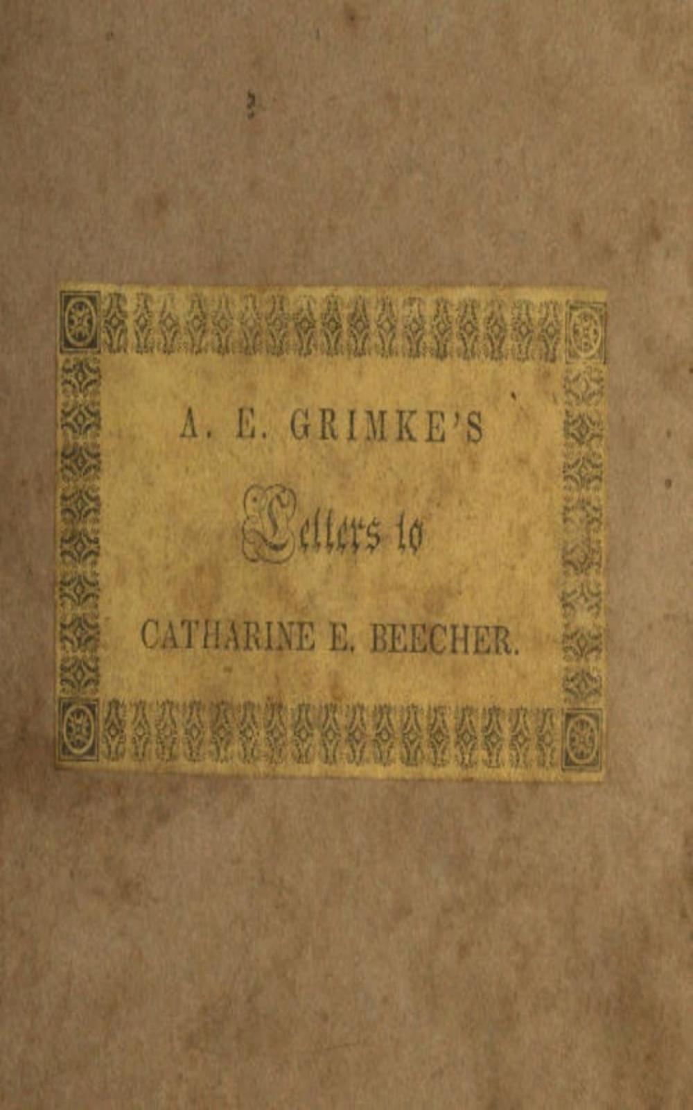 Big bigCover of Letters to Catherine E. Beecher